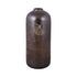 Large Wooden Vase with Brass Detailing
